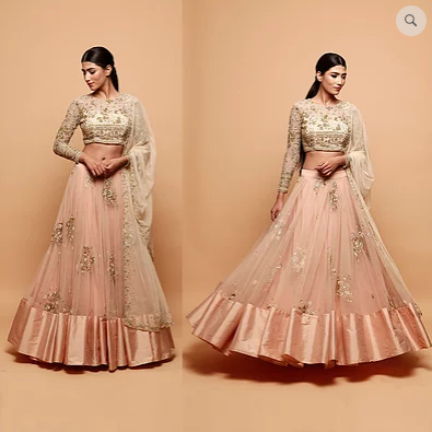 Astha Narang Powder Pink Lehenga - The Grand Trunk