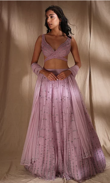 Astha Narang Lavender Lehenga - The Grand Trunk