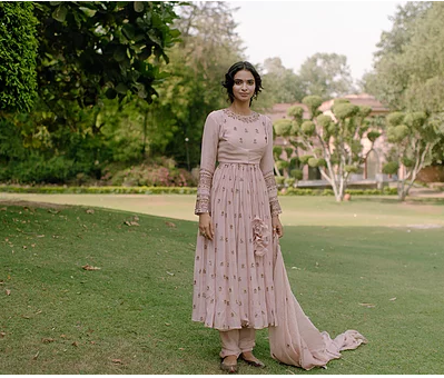 Astha Narang Baby Pink Anarkali - The Grand Trunk