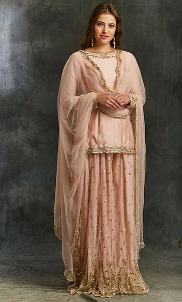 Astha Narang Pink Silk Kurta - The Grand Trunk