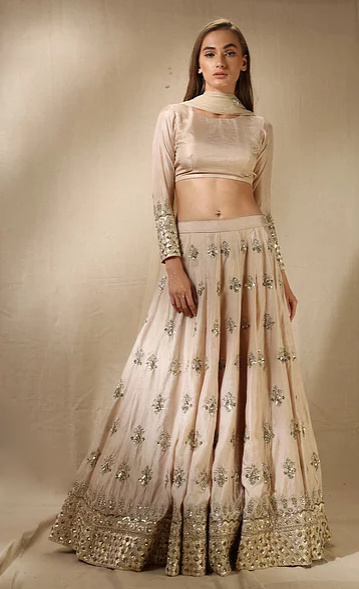 Astha Narang Off White Lehenga - The Grand Trunk