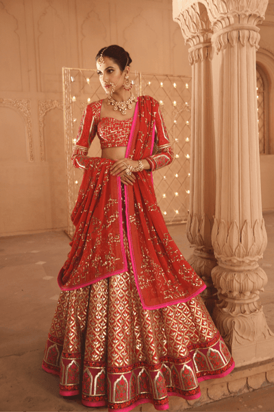 Renu Tandon - Surkh Gota Bridal Lehenga - The Grand Trunk