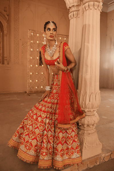 Renu Tandon - Surkh Zari Bridal Lehenga - The Grand Trunk