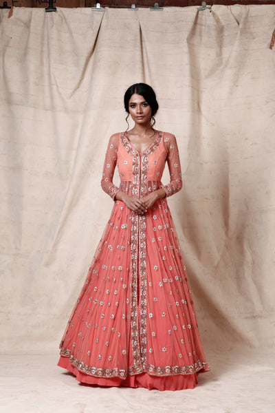 coral jacket with skirt - The Grand Trunk