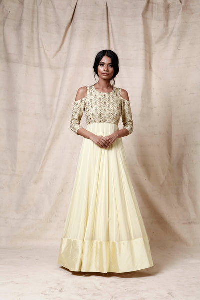 Light yellow anarkali - The Grand Trunk