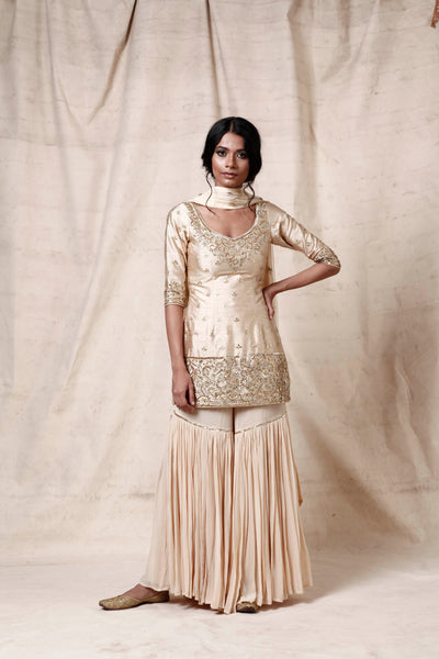 cream sharara  set - The Grand Trunk