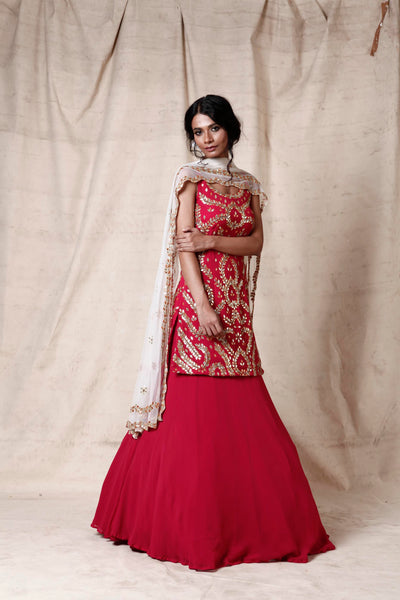 Magenta lengha set - The Grand Trunk