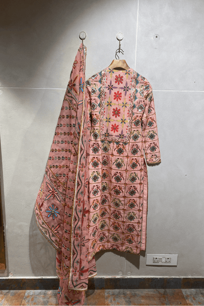 Mayyur Girotra- pink kurta churidar set - The Grand Trunk