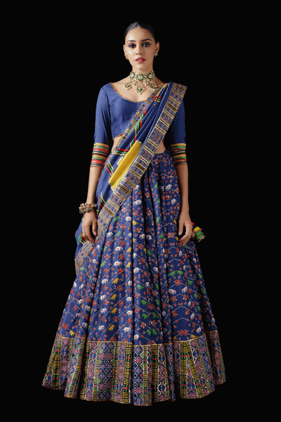 Mayyur Girotra - navy blue lehenga set - The Grand Trunk