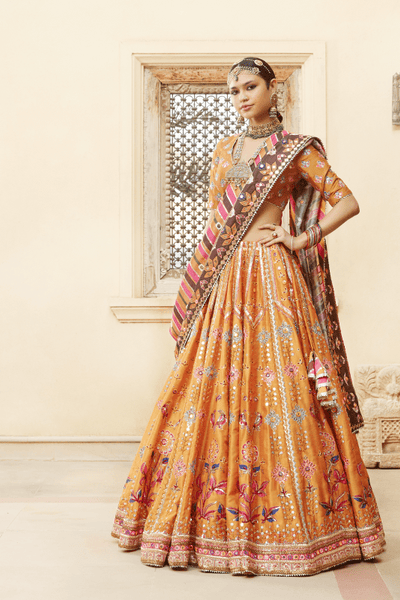 Mayyur Girotra- Orange lehenga set - The Grand Trunk