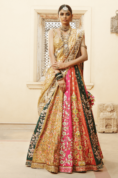 Mayyur Girotra - silk multipannel lehenga set - The Grand Trunk